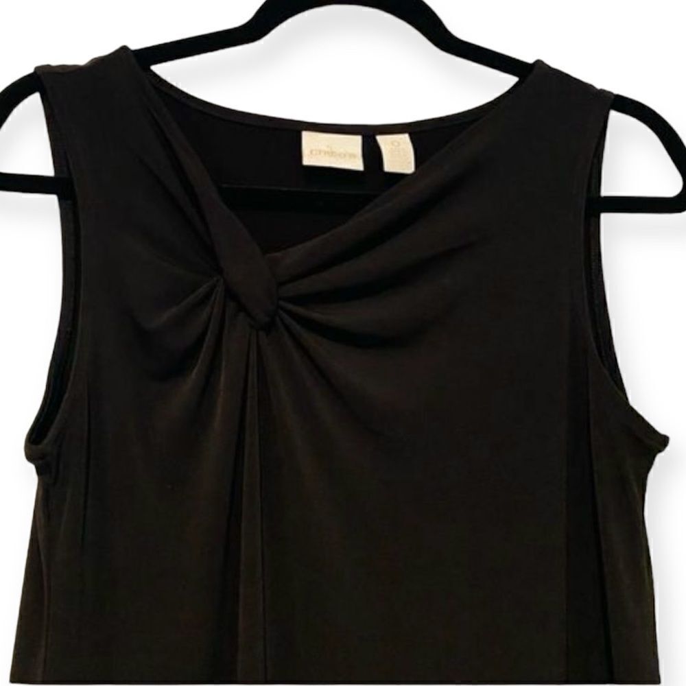Chico’s Black Side Twist Neck Dress Size 0 (4/6,small) - Picture 5 of 7